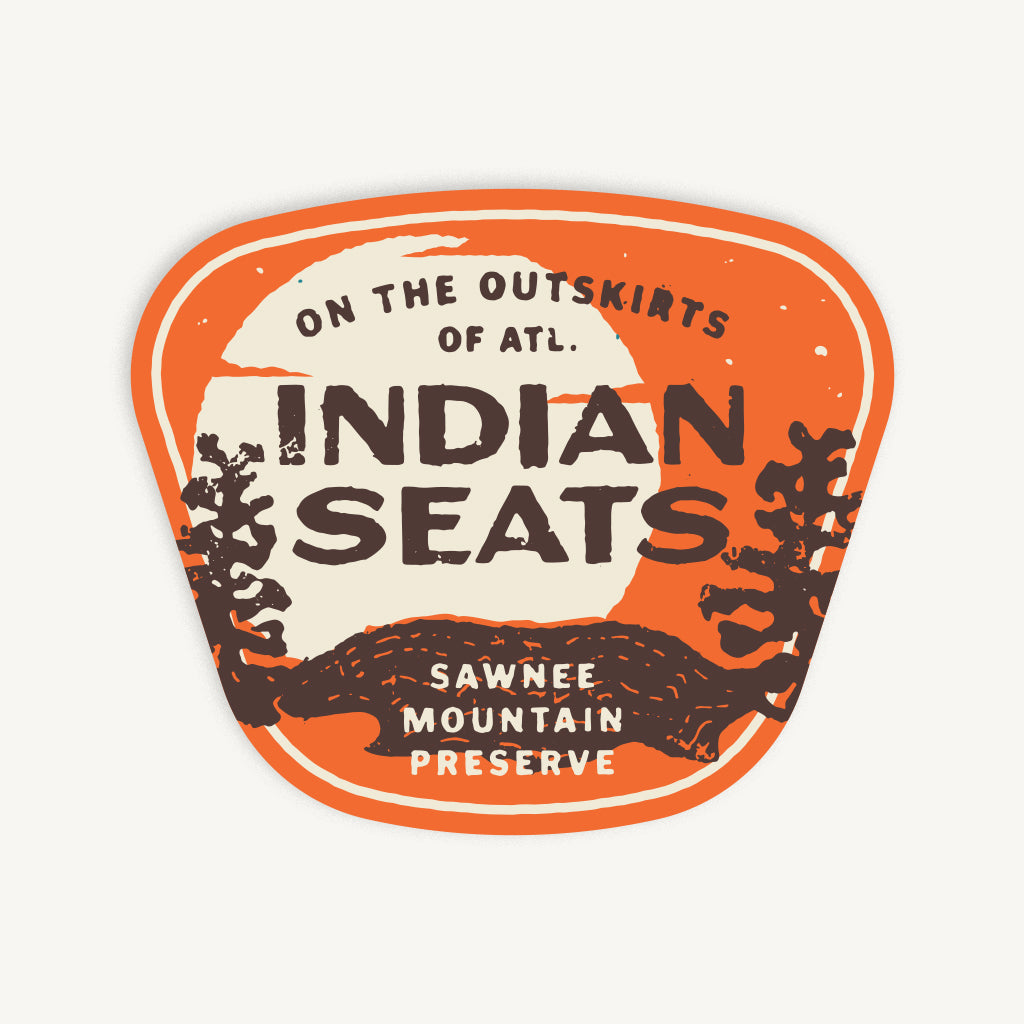 Sawnee Mountain Indian Seats Sticker Sunrise